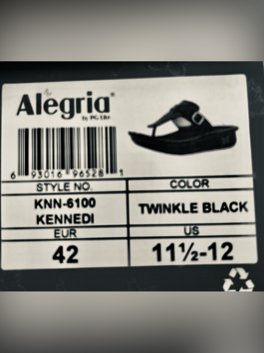 NIB ALEGRIA KENNEDI LEATHER SUEDE PODIATRIC BLACK SANDAL SIZE EU 42 /US. 11.5-12 - Picture 14 of 14